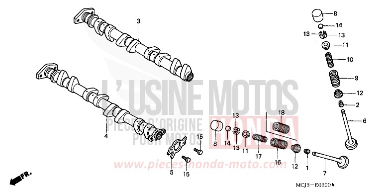 CAMSHAFT/VALVE for Fireblade NOIR (NH1B) from 2003