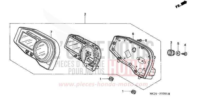 METER (CBR900RR2,3) for Fireblade NOIR (NH1B) from 2003