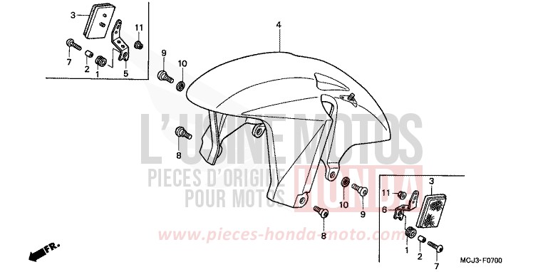 FRONT FENDER for Fireblade NOIR (NH1B) from 2003