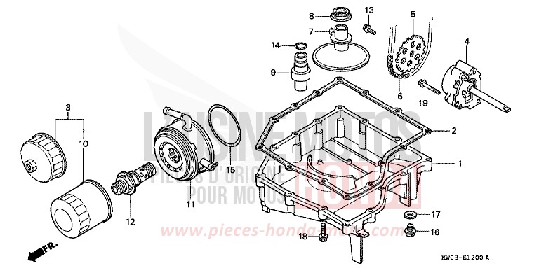 OIL PAN/OIL PUMP for Fireblade NOIR (NH1F) from 1992