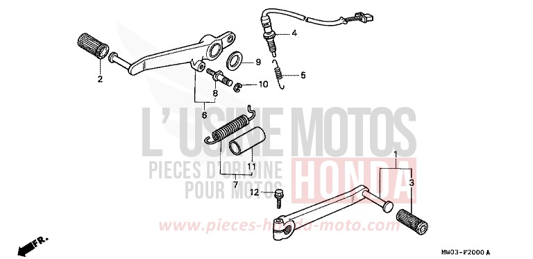 PEDAL (1) for Fireblade NOIR (NH1F) from 1992
