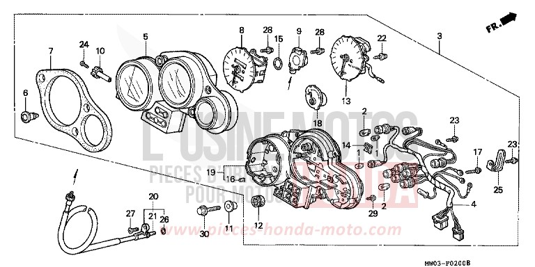 METER (1) for Fireblade BLACK (NH1E) from 1993