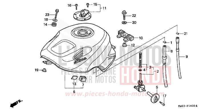 FUEL TANK (1) for Fireblade ROSS WHITE (NH196H) from 1994