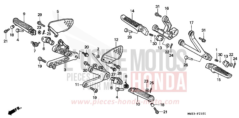 PEDANA (2) per Fireblade ROSS WHITE (NH196H) del 1994