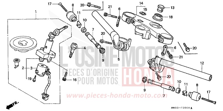HANDLE PIPE/TOP BRIDGE for Fireblade SANDY BEIGE METALLIC (YR125K) from 1994