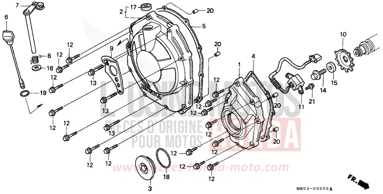 RIGHT CRANKCASE COVER (1) for Fireblade SANDY BEIGE METALLIC (YR125K) from 1995