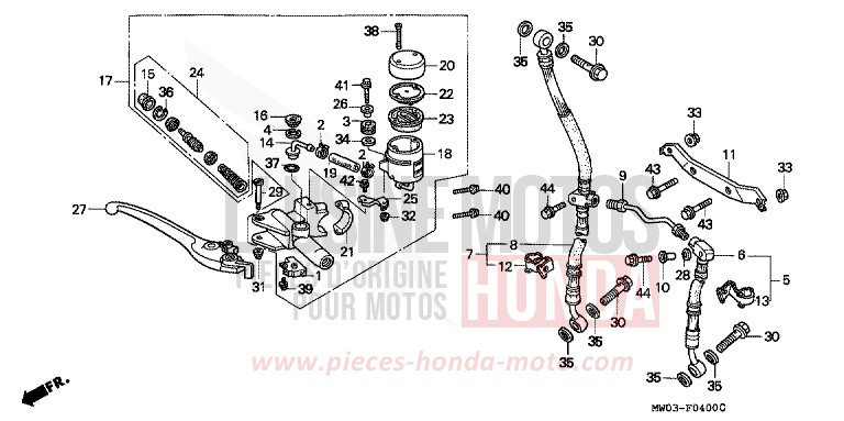 FR. BRAKE MASTER CYLINDER for Fireblade SANDY BEIGE METALLIC (YR125K) from 1995
