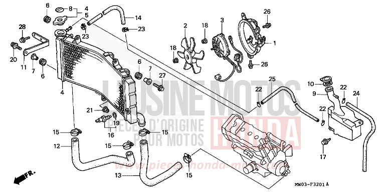 RADIATORE (2) per Fireblade NOIR (NH1B) del 1996