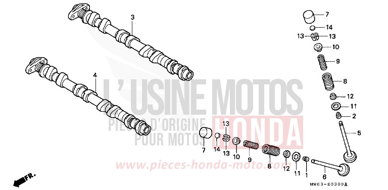 CAMSHAFT/VALVE for Fireblade BLITZ GRAY METALLIC (NH254A) from 1996