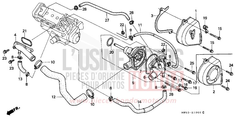 WATER PUMP for Fireblade SPARKLING RED (R127A) from 1996