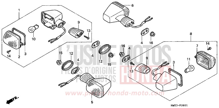 WINKER (2) for Fireblade NOIR (NH1B) from 1997
