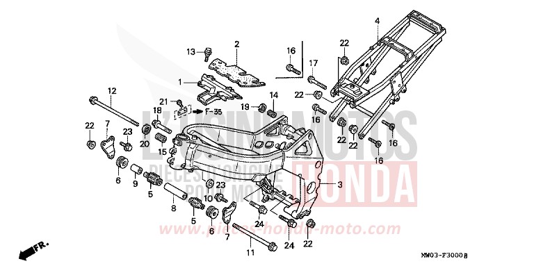 FRAME BODY for Fireblade NOIR (NH1B) from 1997