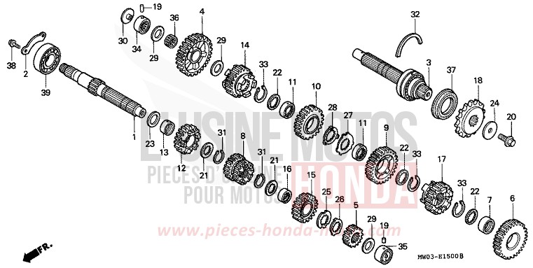 TRANSMISSION for Fireblade PEARL CITRON YELLOW (Y140I) from 1997
