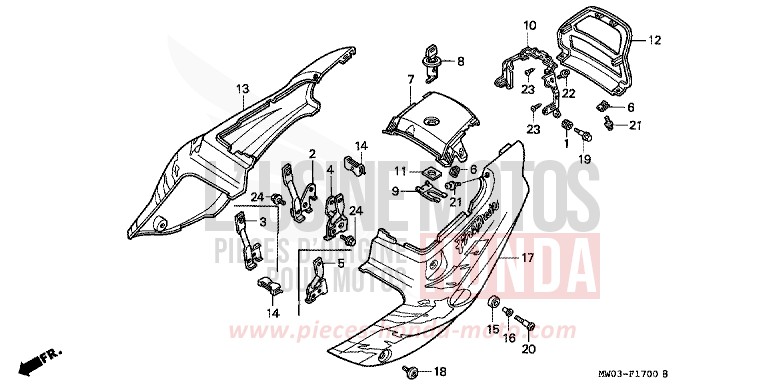 SIDE COVER for Fireblade PEARL CITRON YELLOW (Y140I) from 1997