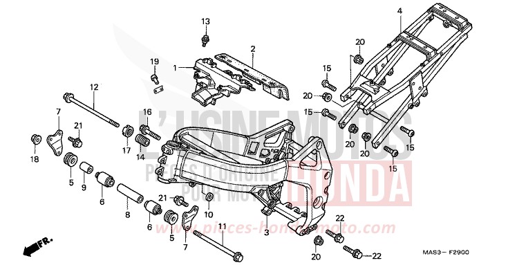 FRAME BODY for Fireblade NOIR (NH1D) from 1998
