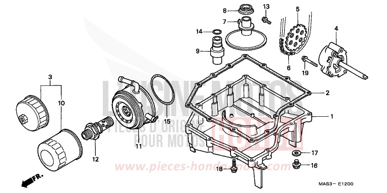 OIL PAN/OIL PUMP for Fireblade CANDY BLAZE ORANGE (YR196D) from 1998