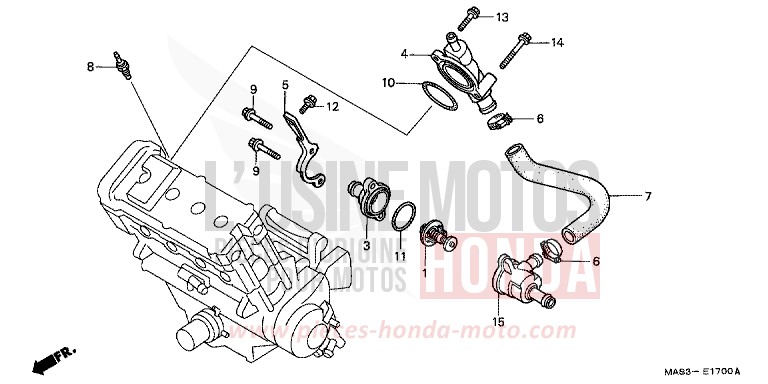 THERMOSTAT for Fireblade CANDY BLAZE ORANGE (YR196D) from 1998