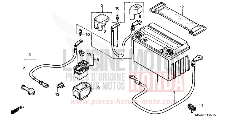 BATTERY for Fireblade CANDY BLAZE ORANGE (YR196D) from 1998