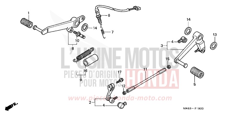 PEDAL for Fireblade SPARKLING RED (R127H) from 1998