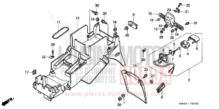 REAR FENDER for Fireblade SPARKLING RED (R127H) from 1998
