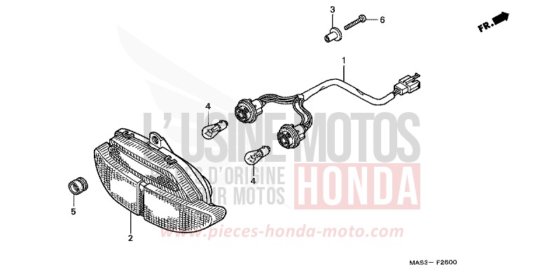 TAILLIGHT for Fireblade SPARKLING RED (R127H) from 1998