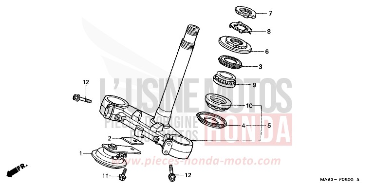 STEERING STEM for Fireblade JEREZ BLUE METALLIC (B154B) from 1999