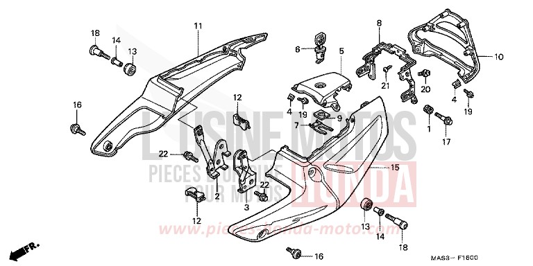 SIDE COVER for Fireblade JEREZ BLUE METALLIC (B154B) from 1999