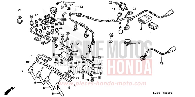 WIRE HARNESS for Fireblade JEREZ BLUE METALLIC (B154B) from 1999