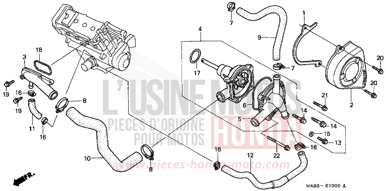 WATER PUMP for Fireblade LAPIS BLUE METALLIIC (PB257H) from 1999
