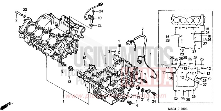 CRANKCASE for Fireblade LAPIS BLUE METALLIIC (PB257H) from 1999