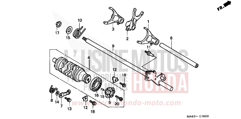 GEARSHIFT DRUM for Fireblade LAPIS BLUE METALLIIC (PB257H) from 1999