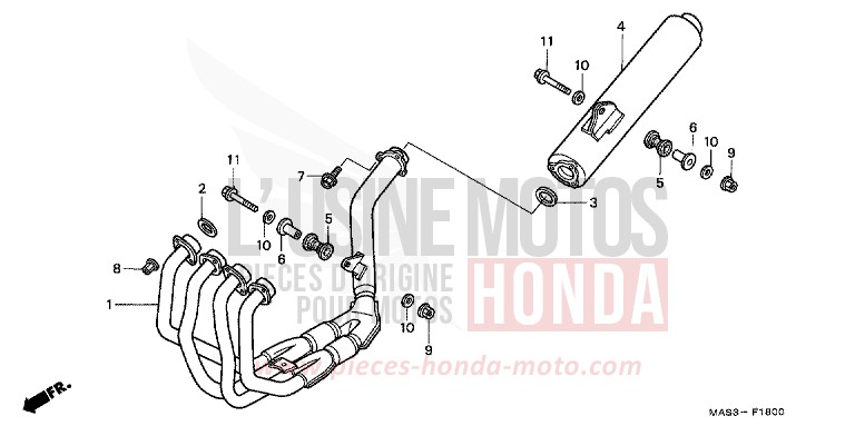 EXHAUST MUFFLER for Fireblade LAPIS BLUE METALLIIC (PB257H) from 1999