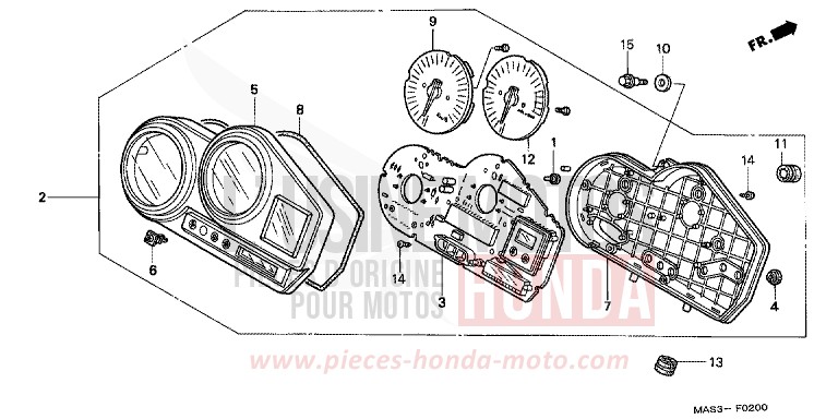 METER for Fireblade SPARKLING RED (R127A) from 1999