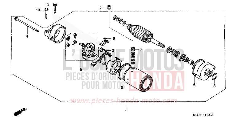 STARTING MOTOR (CBR900RRY,1/RE1) for Fireblade NOIR (NH1) from 2000