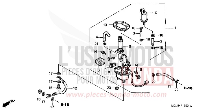 FUEL PUMP (CBR900RRY,1/RE1) for Fireblade NOIR (NH1) from 2000