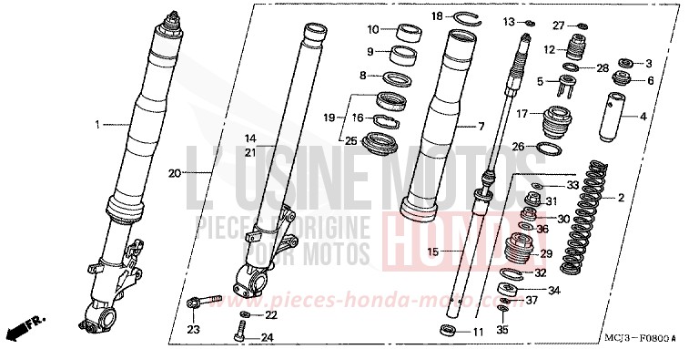 FORCELLA ANTERIORE per Fireblade FORCE SILVER METALLIC (NH411) del 2000