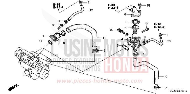 THERMOSTAT for Fireblade ITALIAN RED (R157) from 2000