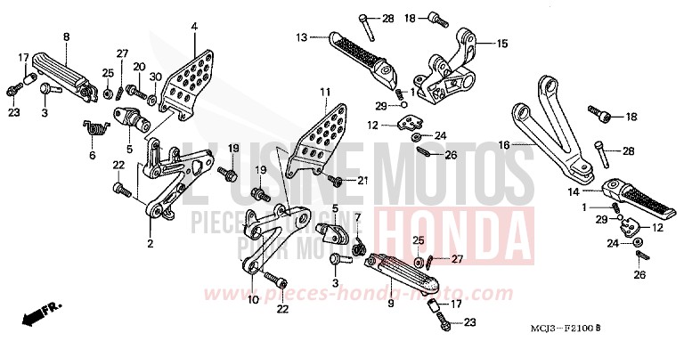 PEDANA per Fireblade ITALIAN RED (R157) del 2000