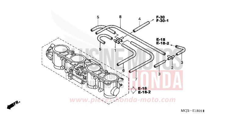 THROTTLE BODY (TUBING) for Fireblade MAY YELLOW METALLIC (GY116) from 2000