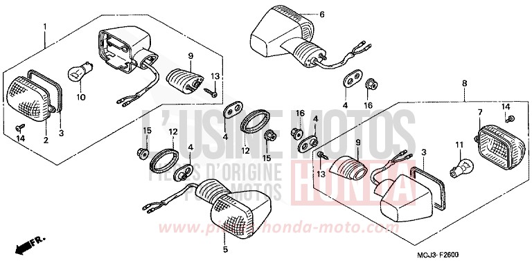 WINKER (1) for Fireblade MAY YELLOW METALLIC (GY116) from 2000