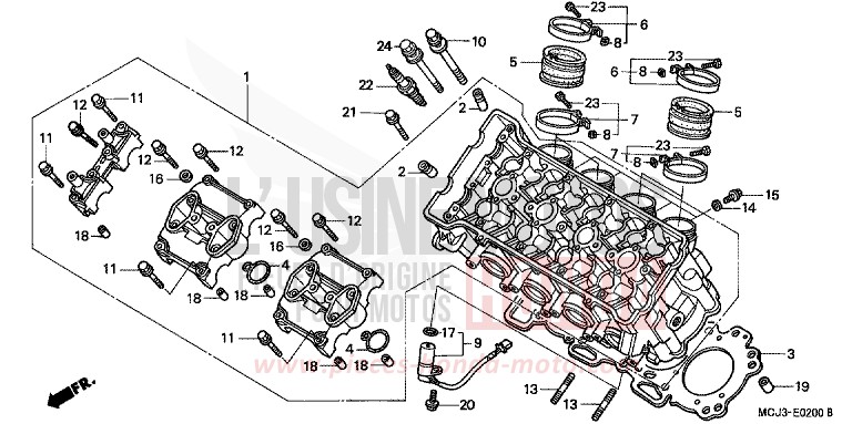 CYLINDER HEAD for Fireblade SUNRISE YELLOW (Y160) from 2000