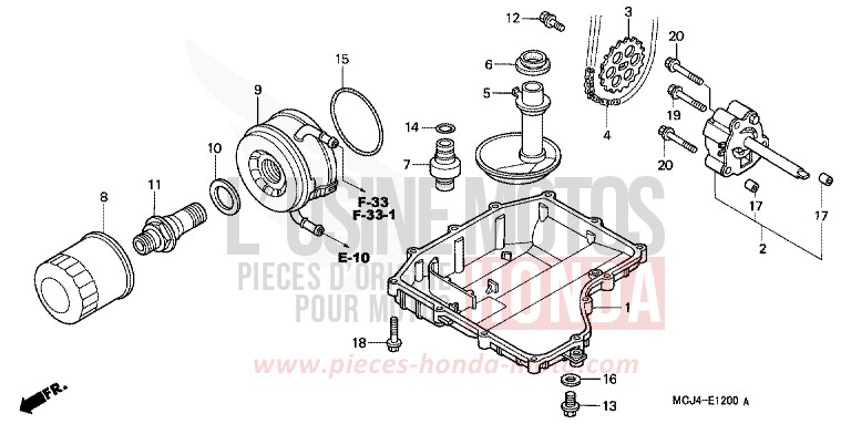 OIL PAN/OIL PUMP for Fireblade SUNRISE YELLOW (Y160) from 2000