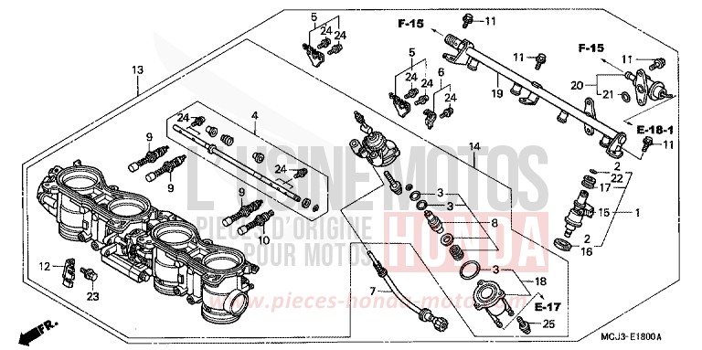 THROTTLE BODY (ASSY.) (CBR900RRY,1/RE1) for Fireblade SUNRISE YELLOW (Y160) from 2000