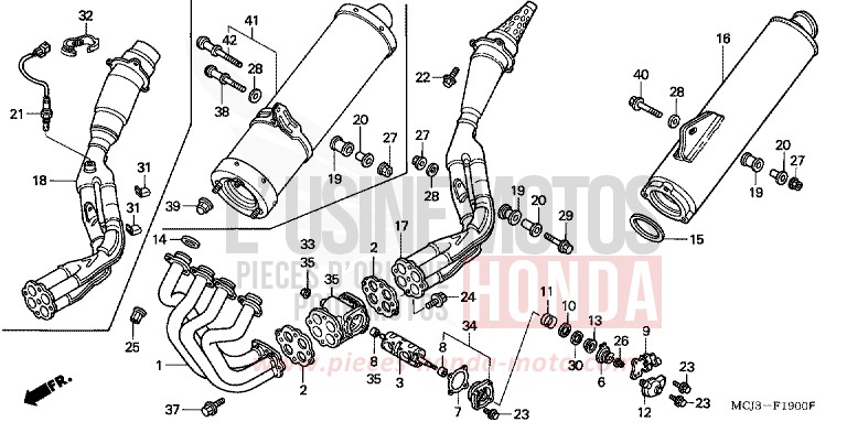 EXHAUST MUFFLER for Fireblade SUNRISE YELLOW (Y160) from 2000