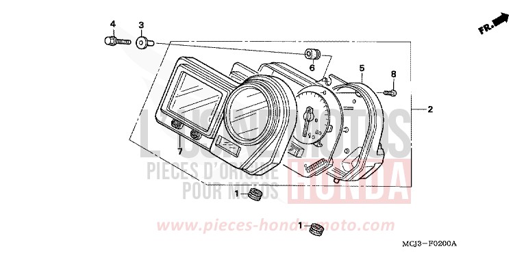 METER (CBR900RRY,1/RE1) for Fireblade WINNING RED (R258) from 2000