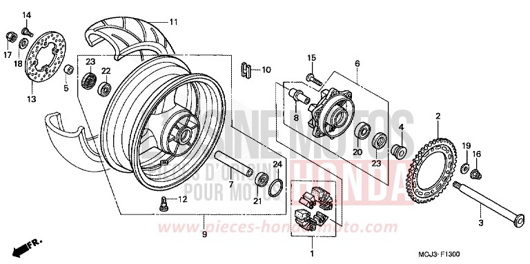 RUOTA POSTERIORE per Fireblade WINNING RED (R258) del 2000
