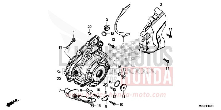 GENERATOR COVER for CRF1000 GRAND PRIX RED (R380B) from 2019