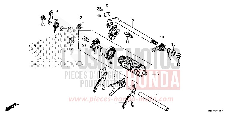 GEARSHIFT DRUM (CRF1000A/A2/AL/AL2) for CRF1000 GRAND PRIX RED (R380B) from 2019