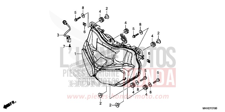 FARO per CRF1000 GRAND PRIX RED (R380B) del 2019