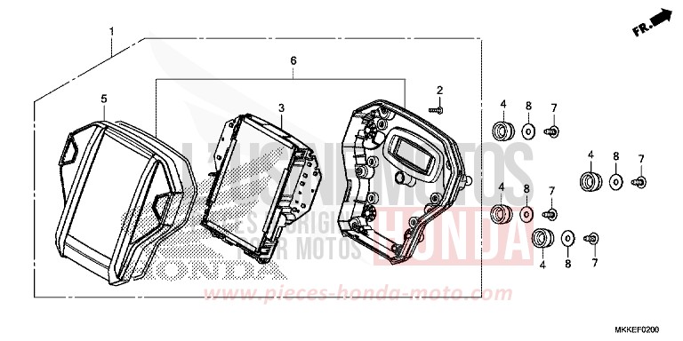 CONTACHILOMETRI per CRF1000 GRAND PRIX RED (R380B) del 2019